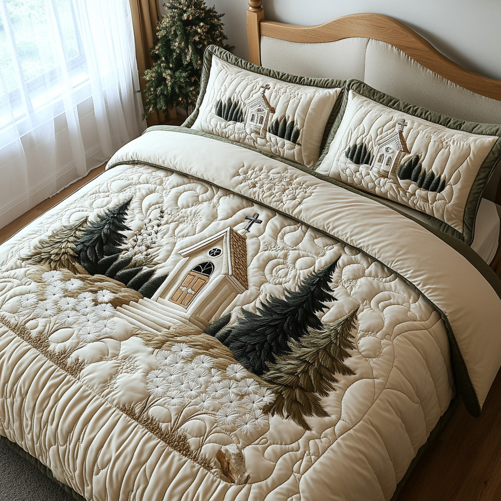Peaceful Sanctuary 3-Piece Quilted Bedding Set NCU0DV6559