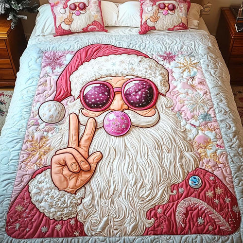 Peaceful Santa 3-Piece Quilted Bedding Set NCU0NT2171