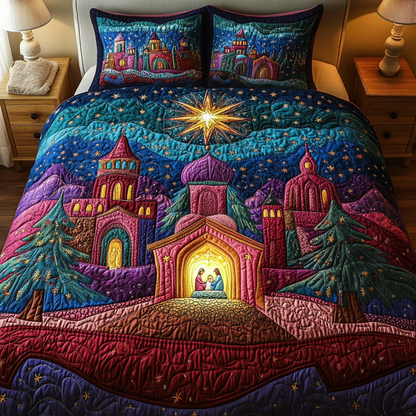 Peaceful Serenity 3-Piece Quilted Bedding Set NCU0VH1171