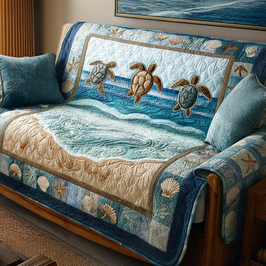 Peaceful Shells Quilted Sofa Cover NCU0NT11692