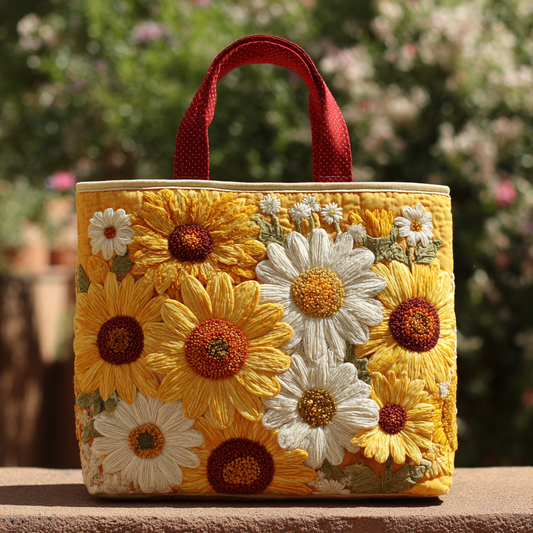 Peaceful Sunflower Quilted Tote Bag NCU0VL2818