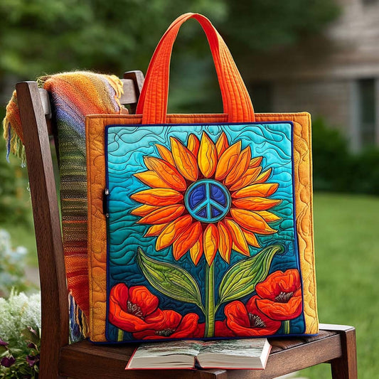 Peaceful Sunflower Quilted Tote Bag NCU0XD473