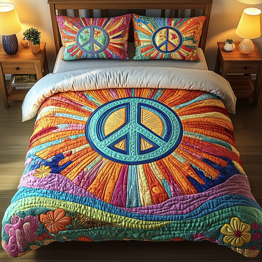 Peaceful Sunrise 3-Piece Quilted Bedding Set NCU0VL1153