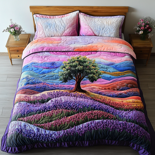 Peaceful Terrain 3-Piece Quilted Bedding Set NCU0DK6916