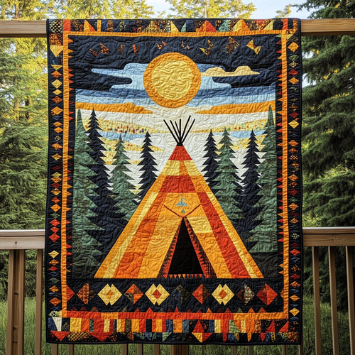 Peaceful Tipi Quilted Blanket NCU0VL1596