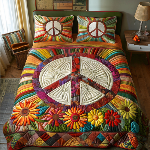 Peaceful Vibes 3-Piece Quilted Bedding Set NCU0DV4755