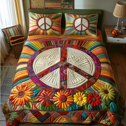 Peaceful Vibes 3-Piece Quilted Bedding Set NCU0DV4755