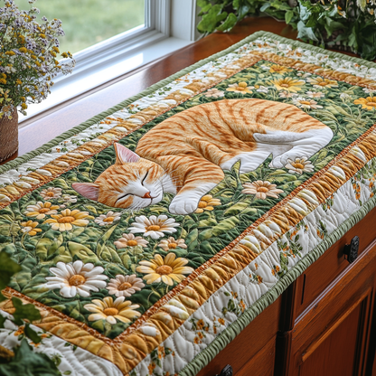 Peaceful Whiskers Quilted Table Runner NCU0DK6668
