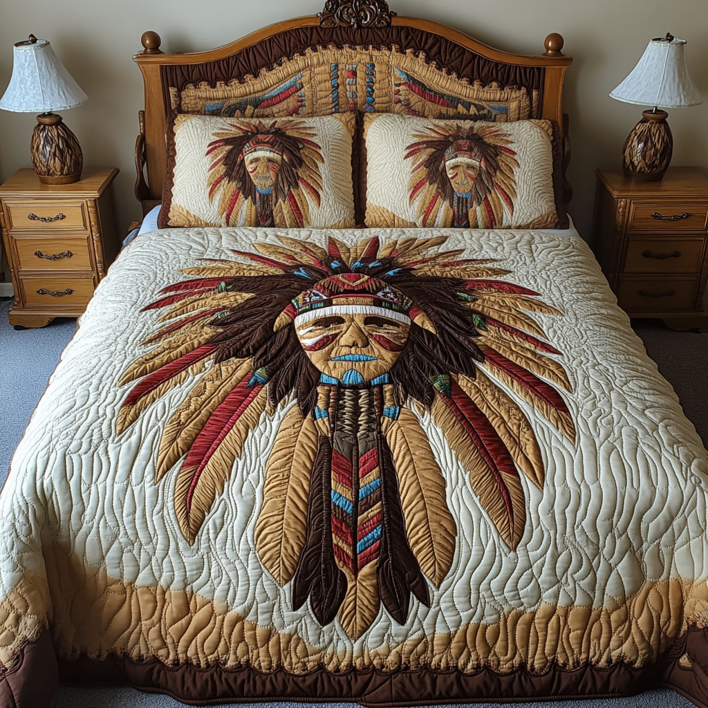 Peacemakers Path 3-Piece Quilted Bedding Set NCU0VH1572 – Vantique