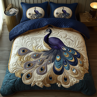 Peacock Beauty 3-Piece Quilted Bedding Set NCU0DV5818