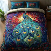 Peacock Radiance Quilted Bedding Set NCU0DV3330
