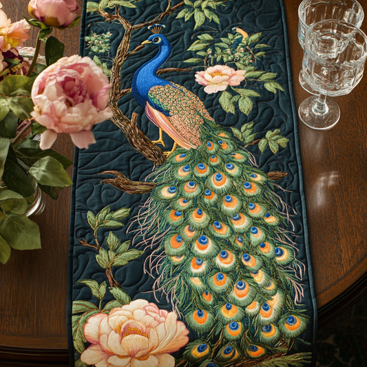 Peacock Beauty Quilted Table Runner NCU0VH4833