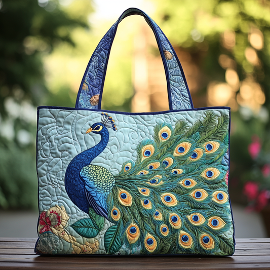 Peacock Dream Quilted Tote Bag NCU0DK8797
