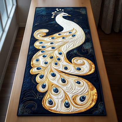 Peacock Grace Quilted Table Runner NCU0DK5854