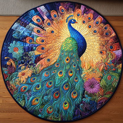 Peacock Paradise Quilted Round Mat NCU0DV3379