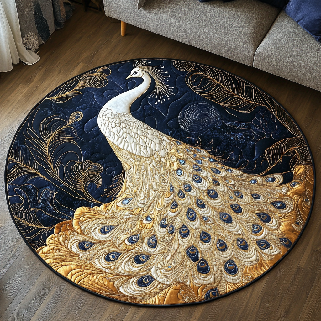 Peacock Pride Quilted Round Mat NCU0DK5406