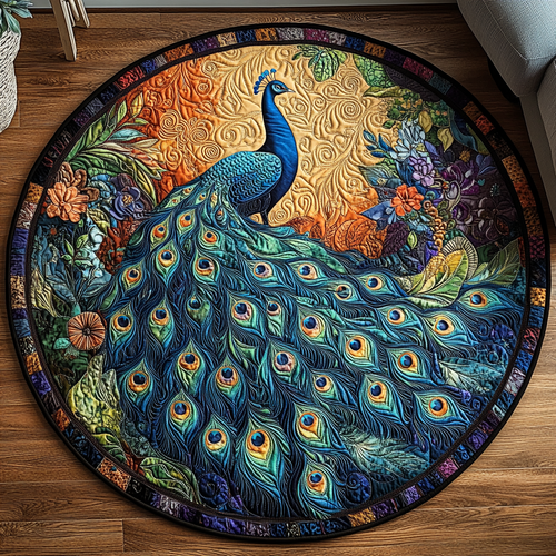 Peacock Radiance Quilted Round Mat NCU0DV3374