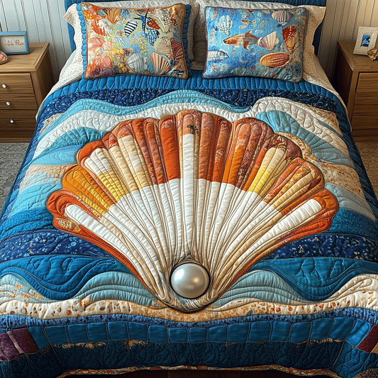 Pearl Treasure Quilted Bedding Set NCU0TH2691