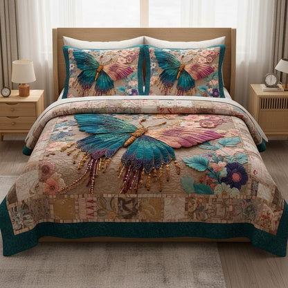 Pearlwing 3-Piece Quilted Bedding Set NCU0VL3324