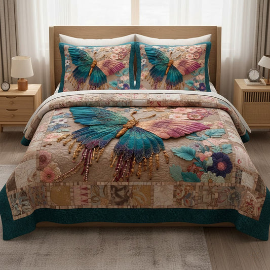 Pearlwing 3-Piece Quilted Bedding Set NCU0VL3324