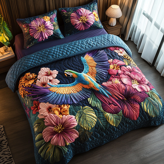 Peck of Color 3-Piece Quilted Bedding Set NCU0DV3023