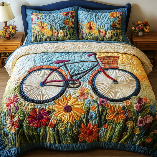 Pedal Paradise 3-Piece Quilted Bedding Set NCU0DK6078