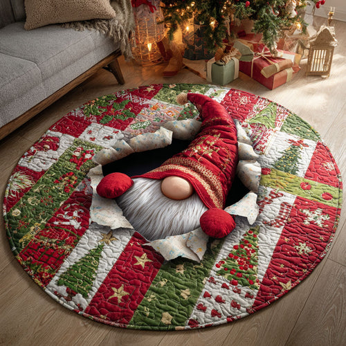 Peekaboo Gnome Quilted Round Mat NCU0TV595