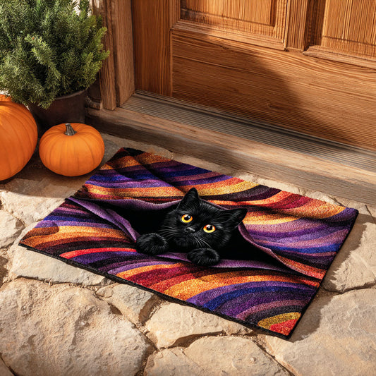 Peeking Cat Moon Doormat NCU0TD737