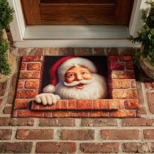 Peeking Santa Claus Doormat NCU0HH585