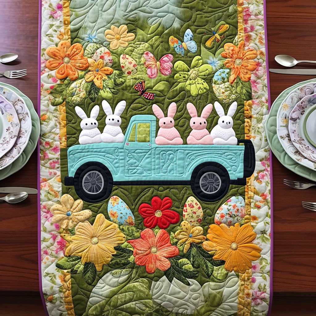 Peep Blooms Quilted Table Runner NCU0DV4294