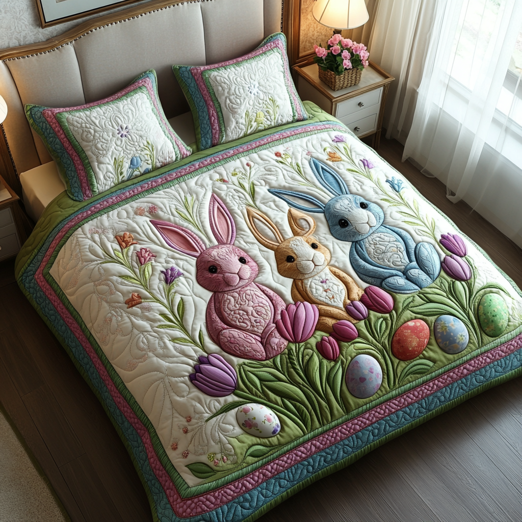 Peep Parade 3-Piece Quilted Bedding Set NCU0DV4121