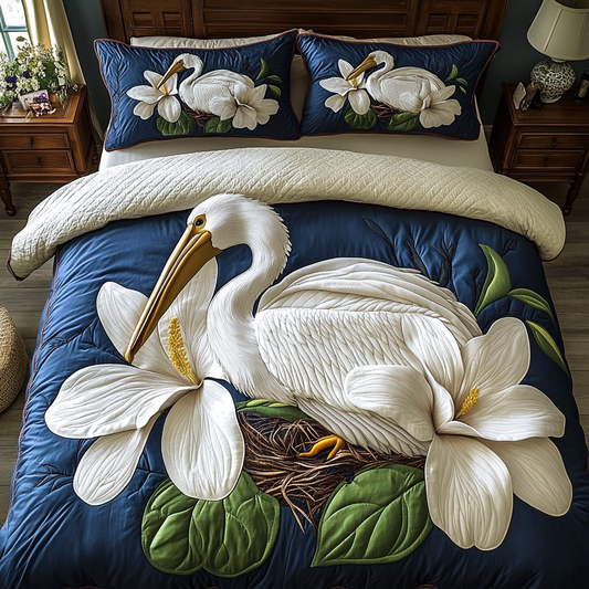 Pelican Blossom 3-Piece Quilted Bedding Set NCU0DV4839