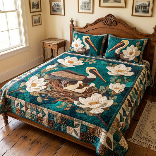 Pelican State 3-Piece Quilted Bedding Set NCU0NT12763