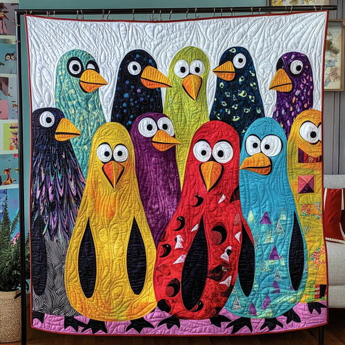 Penguin Gang Quilted Blanket NCU0DK345