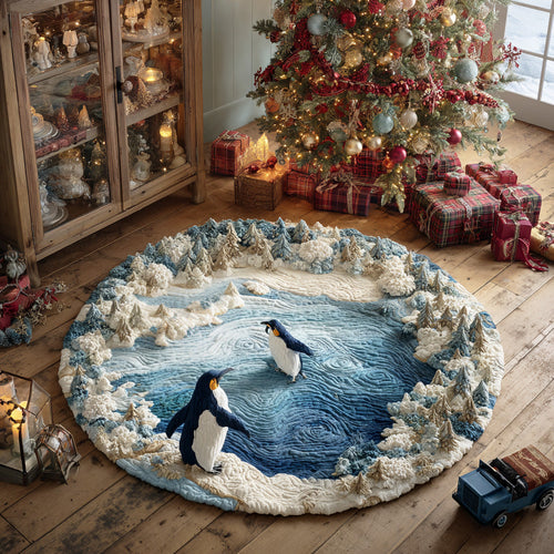 Penguin Frost Path Quilted Round Mat NCU0TD1789