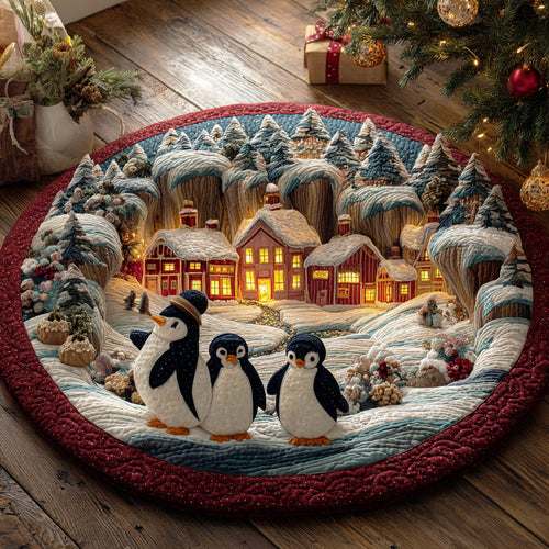Penguin Holiday Chill Quilted Round Mat NCU0TD1783