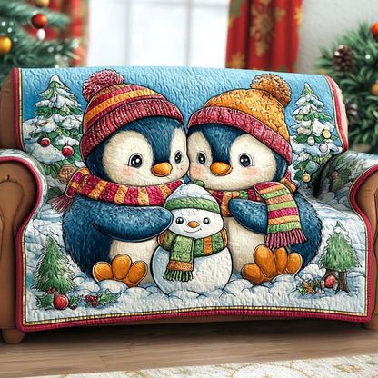 Penguin Winter Cuddle Quilted Sofa Cover NCU0XD1250