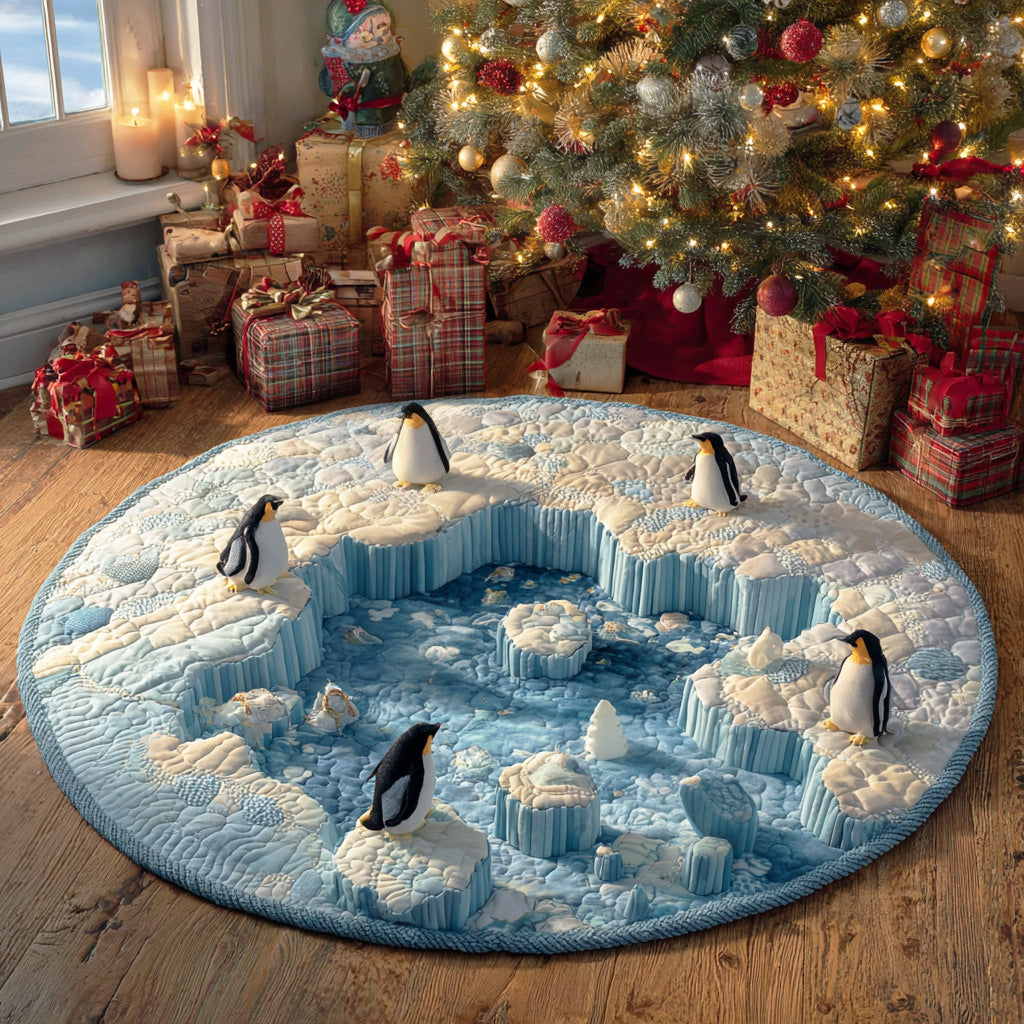 Penguin Winter Glow Quilted Round Mat NCU0TD1786