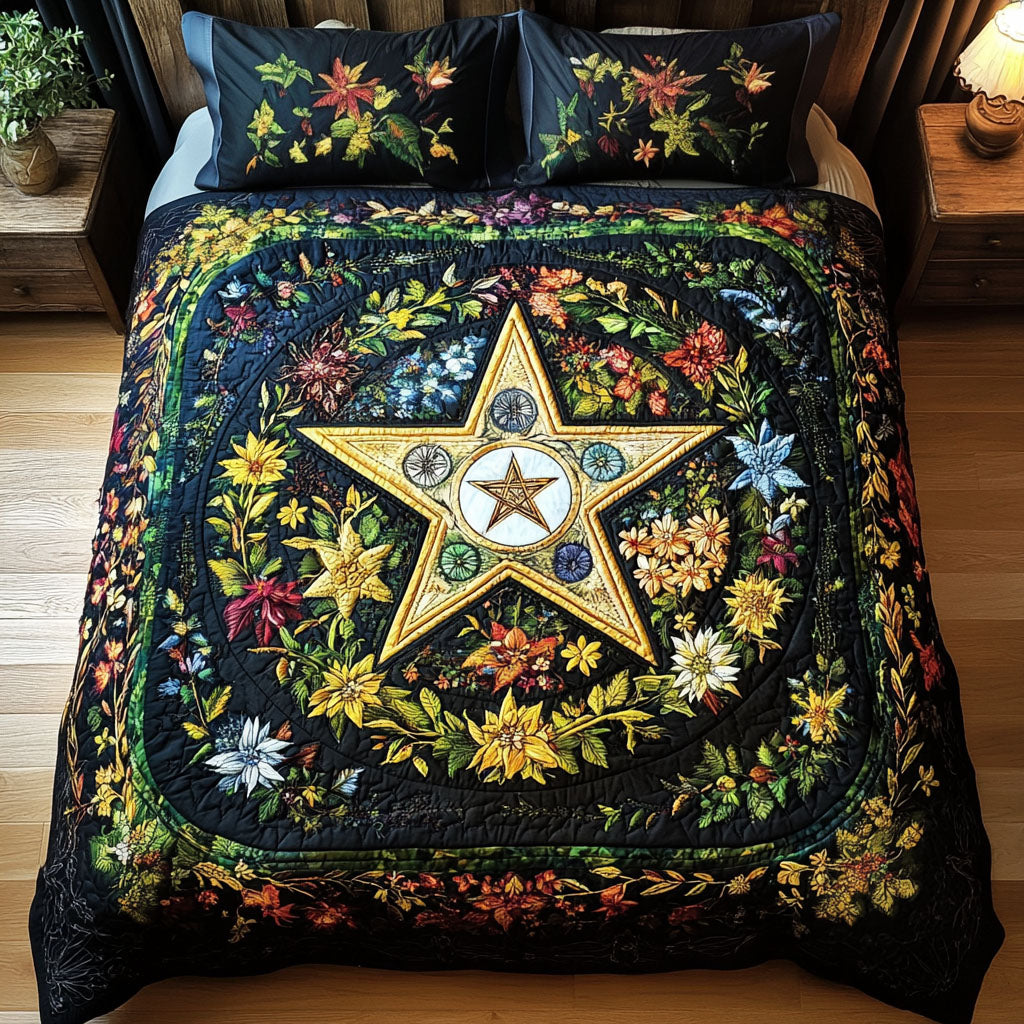 Pentacle Dreams 3-Piece Quilted Bedding Set NCU0PT3556