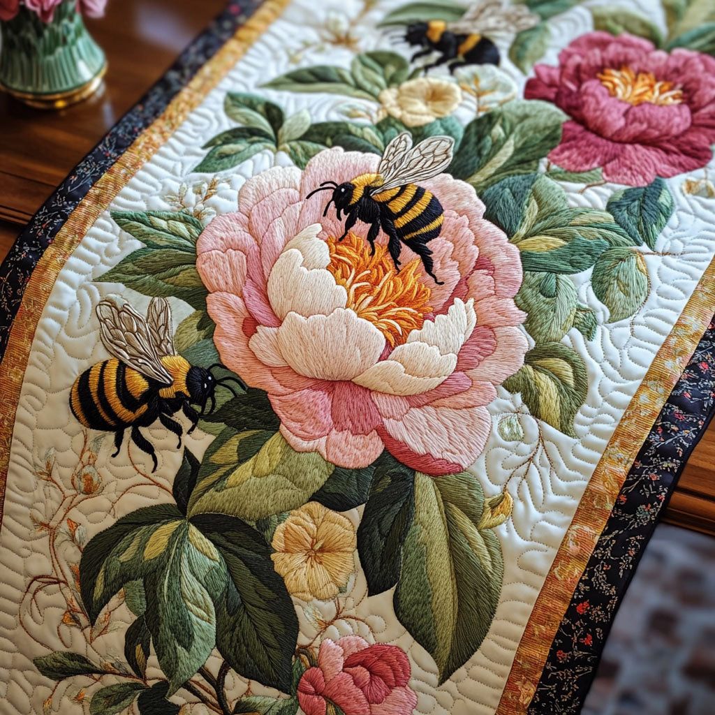 Peony Bliss Quilted Table Runner NCU0NT4023