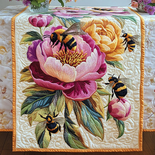 Peony Garden Quilted Table Runner NCU0NT4024