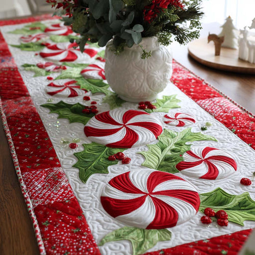 Peppermint Delight Quilted Table Runner NCU0NT9989