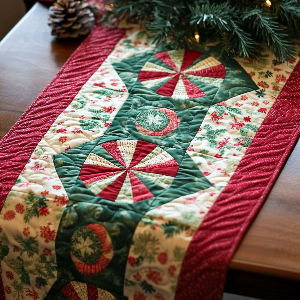 Peppermint Dreams Quilted Table Runner NCU0PT1492