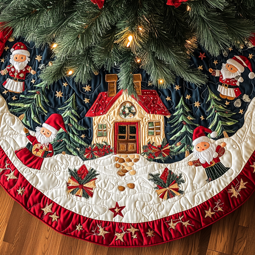 Peppermint Path Christmas Quilted Tree Skirt NCU0DK1307