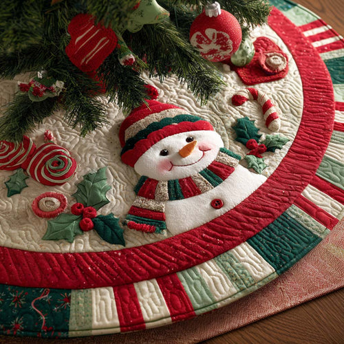 Peppermint Snow Quilted Tree Skirt NCU0XD1967