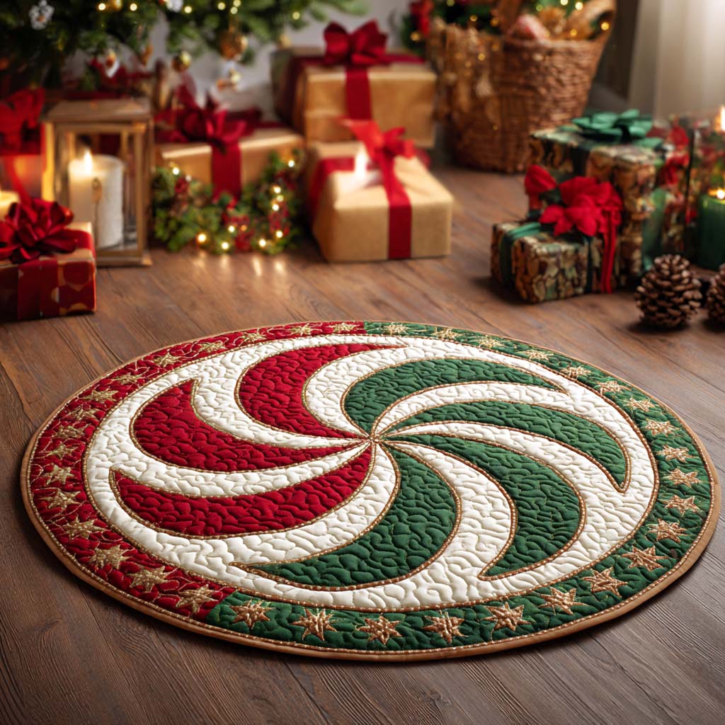 Peppermint Swirl Quilted Round Mat NCU0XD524