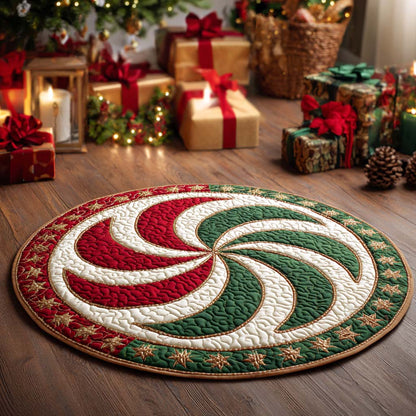 Peppermint Swirl Quilted Round Mat NCU0XD524