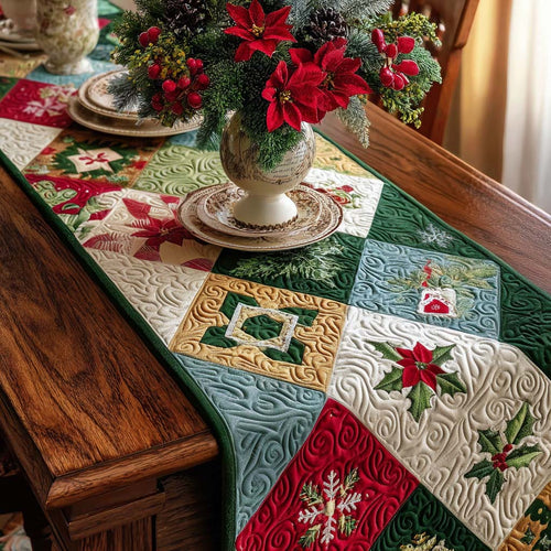 Peppermint Wishes Quilted Table Runner NCU0PT9547