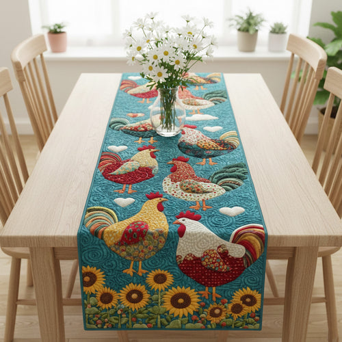 Peppy Poultry Quilted Table Runner NCU0NT11933