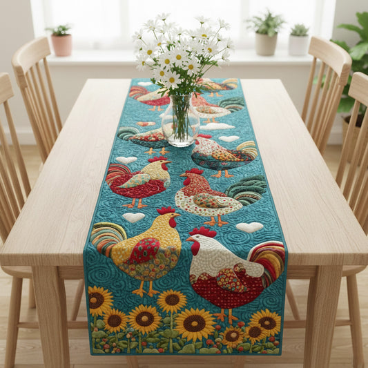 Peppy Poultry Quilted Table Runner NCU0NT11933